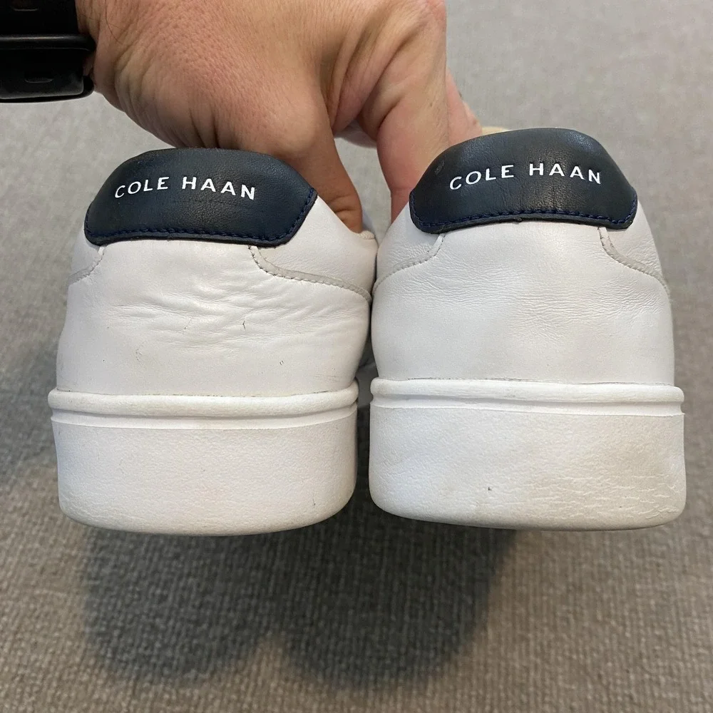 Cole Haan Grand Shoes Mens Size 11 White Leather Casual Comfort Sneakers C33987